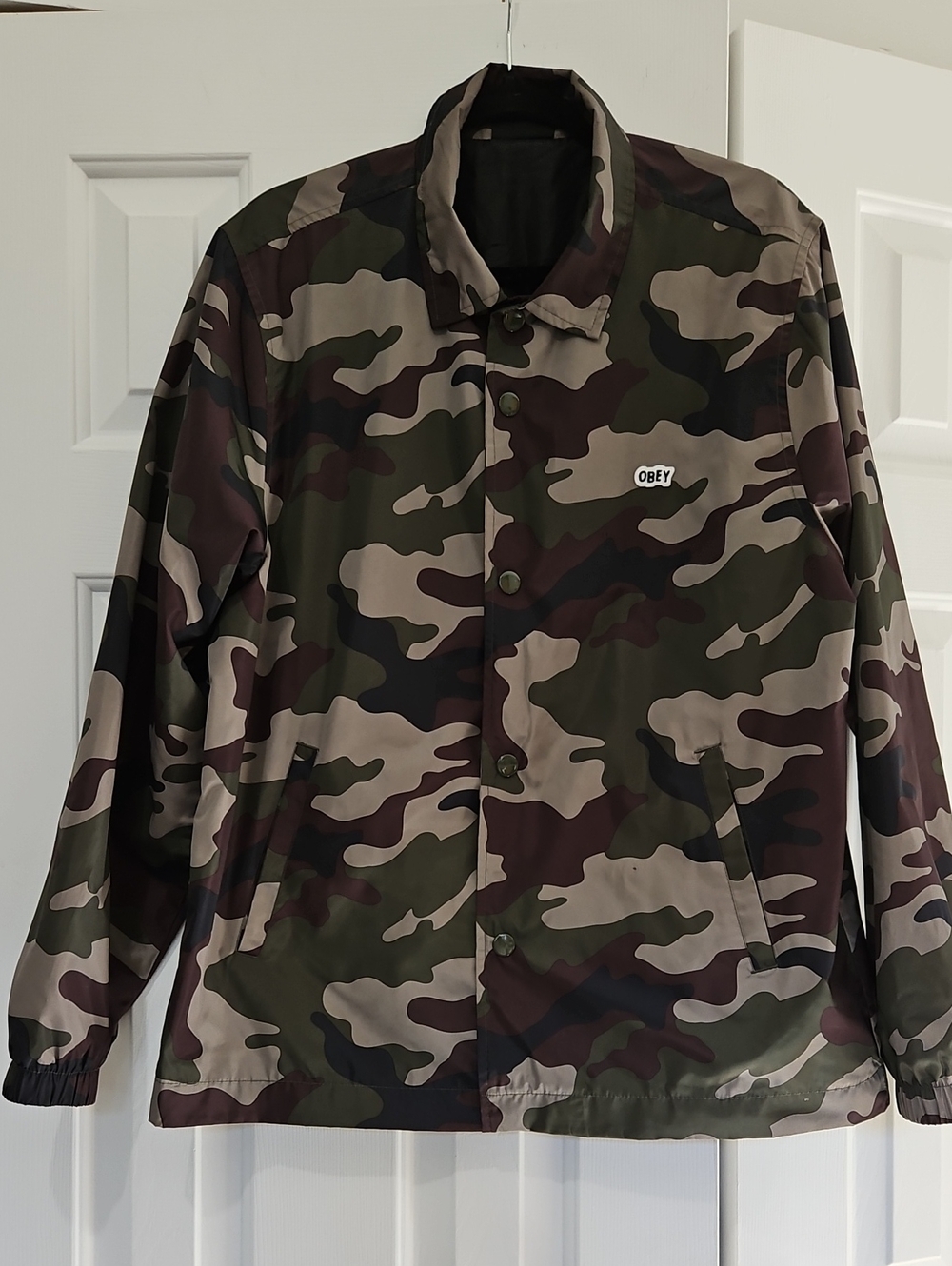 Obey Men's Camouflage Coach Jacket - Green/Brown